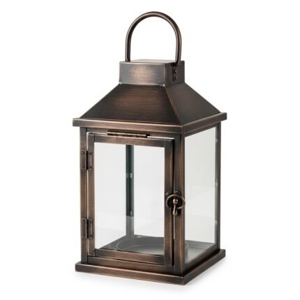 Oryvanta Rustic Metal Lantern | Farmhouse Decorative Candle Holder for Table