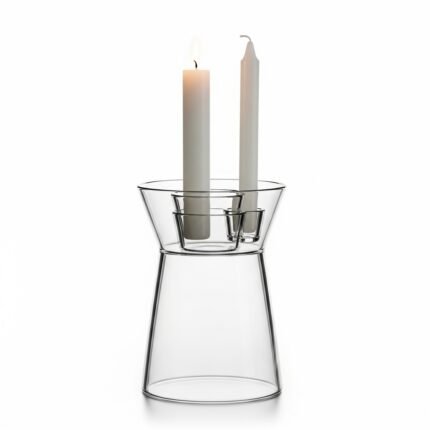 Oryvanta Modern Glass Candle Holder for Pillar & Taper Candles | Home Decor